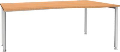 Schäfer Shop Genius Freiformschreibtisch MODENA FLEX, Ansatz rechts, Buche/weißaluminium