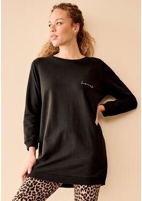 Plus Size Women's French Terry Love Tunic Sweatshirt by Ellos Studio in Black (Size 10/12)