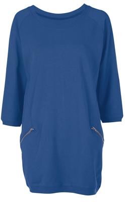 Plus Size Women's Ellos Studio French Terry Zip-Pocket Long Sleeve Scoopneck Tunic by Ellos Studio in Radiant Red (Size 6X)