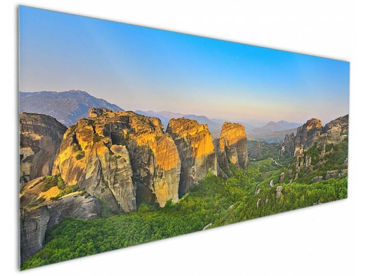 Wallario Küchenrückwand Griechische Berglandschaft, (1-tlg)