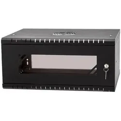 Stalflex Rack Cabinet 19" 4U Glass Door Black RC19-4U-450GB (19 Zoll Rack), Serverschrank, Schwarz