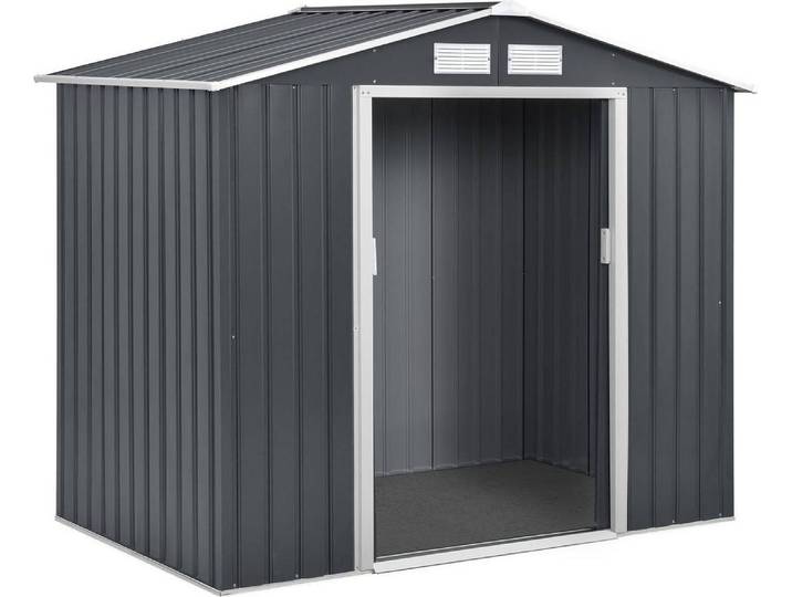 Gerätehaus aus Metall \ Vegas\ 5,29 m² mit Dachrinne - Grau