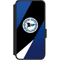 Nivocase Klapphülle für Samsung Galaxy S25 Handyhülle aus Kunst Leder NIVOflip schwarz Arminia Bielefeld (Samsung Galaxy S25), Smartphone Hülle, Schwarz