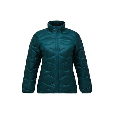 Daunenjacke PEAK PERFORMANCE "W Helium Down Jacket", Damen, Gr. S, grün (ponderosa pine), Material Füllung: 90% Entendaunen / 10% Federn. Material Innen: 100% Polyamid. Material Kragen: 100% Polyamid. Material Oberstoff: 100% Polyamid. Material...