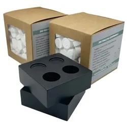 OIO NATURA Komprimierte biologisch abbaubare Tücher von OIO (Packung mit 400 Stück) + 2 Keramiksockel Duo