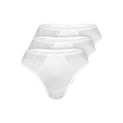 String SASSA "3er Pack String DOTTED MESH", Damen, Gr. 36, 3 Stk., beige (ivory), Mesh, , figurbetont, Unterhosen String