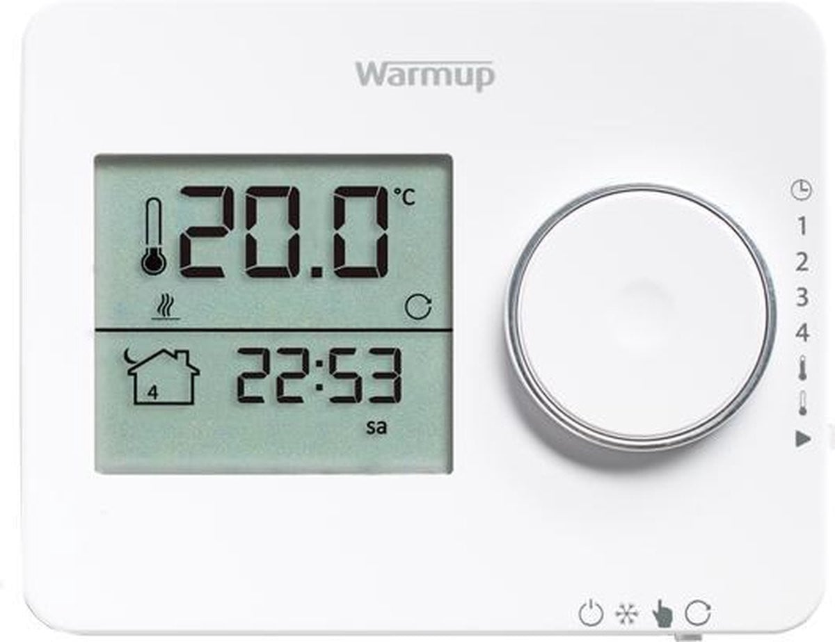 Warmup Digitale Klokthermostaat ELT voor Elektrische Vloerverwarming - Cloud White