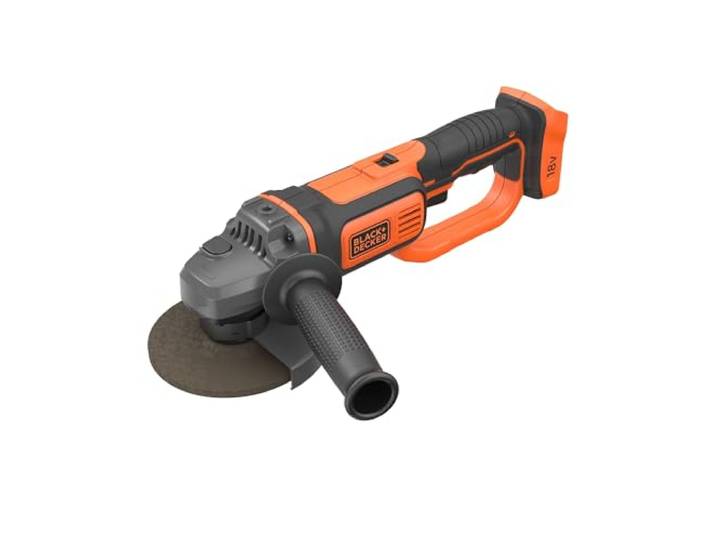 BLACK+DECKER Meuleuse d'angle sans fil 18V 115 mm\, BCG720N-XJ Outil seul\, batterie et chargeur non inclus
