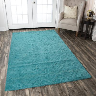 Rizzy Home Technique Collection Aqua Diamond Rug