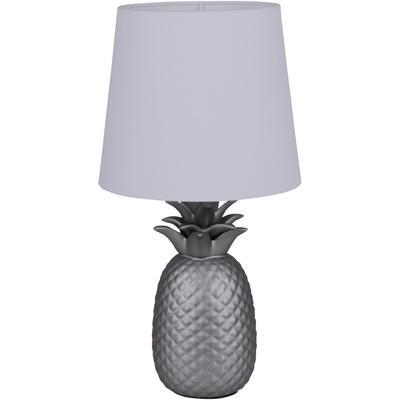 NÄVE Tischleuchte "KERAMIK", bunt (silberfarben, weiß), 1, Ø 25cm H: 42cm, 1 Stk., Leuchten, Ananas Optik, Tischleuchte