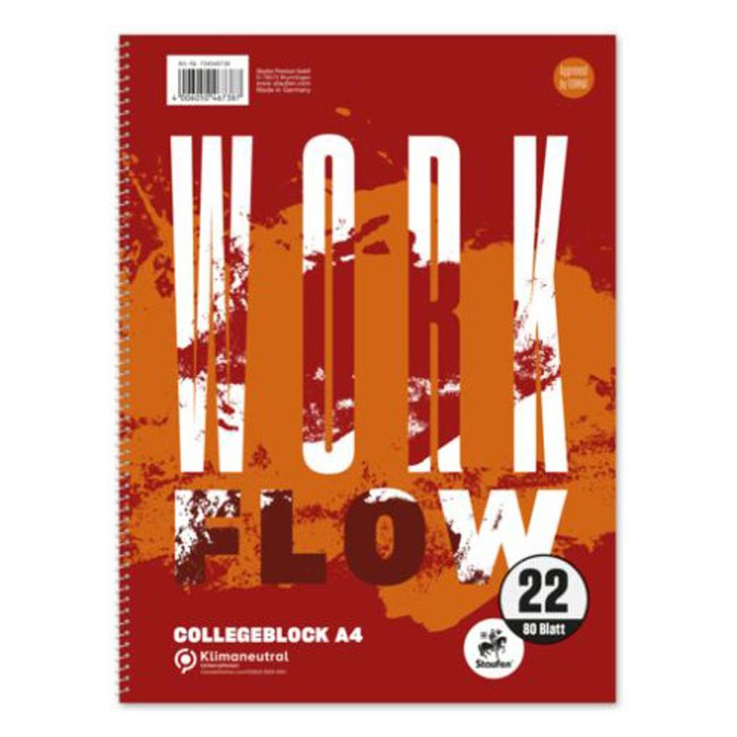 Staufen Collegeblock A4 80Bl 70g Lin22 Workflow kariert mIR hfrei (A4, Kariert, Liniert) (734046738)