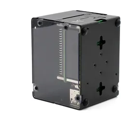 Kksb Gehäuse für Raspberry Pi 5 + zwei HATs und Kühlkörper, Aluminium, schwarz, Entwicklungsboard Zubehör, Schwarz