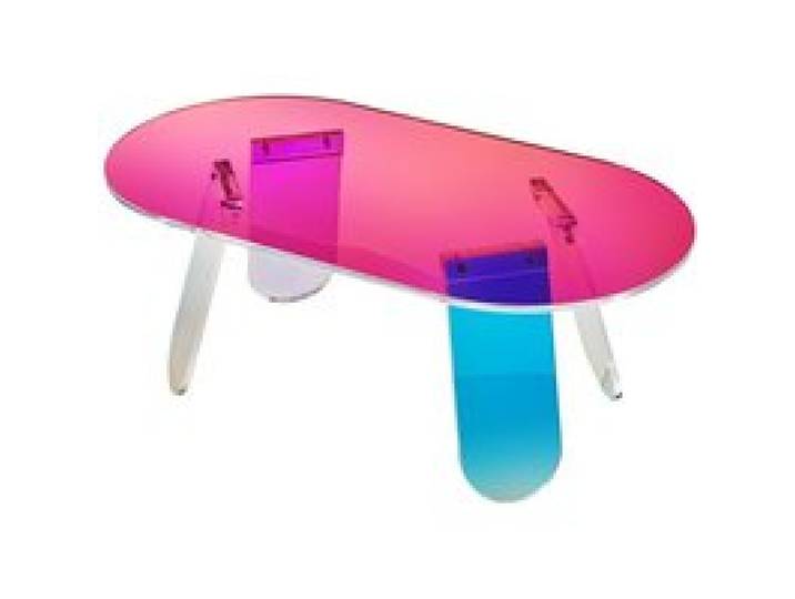 VEVOR Acryl-Beistelltisch 95 x 50 cm, Bunter Acryl-Beistelltisch Bartisch Leicht zu Reinigen, Acryl-Couchtish für Kaffee, Getränke, Essen, Snacks, Couchtisch für Wohnzimmer, Schlafzimmer usw.