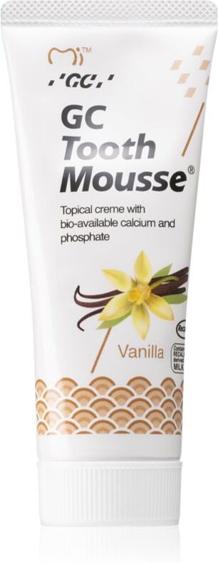 GC Tooth Mousse schützende remineralisierende Zahncreme für empfindliche Zähne ohne Fluor Geschmack Vanilla 35 ml