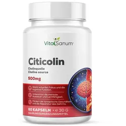 VitaSanum® – Citicolin (CDP-Cholin) – 1000 mg Tagesportion (2 Kapseln)
