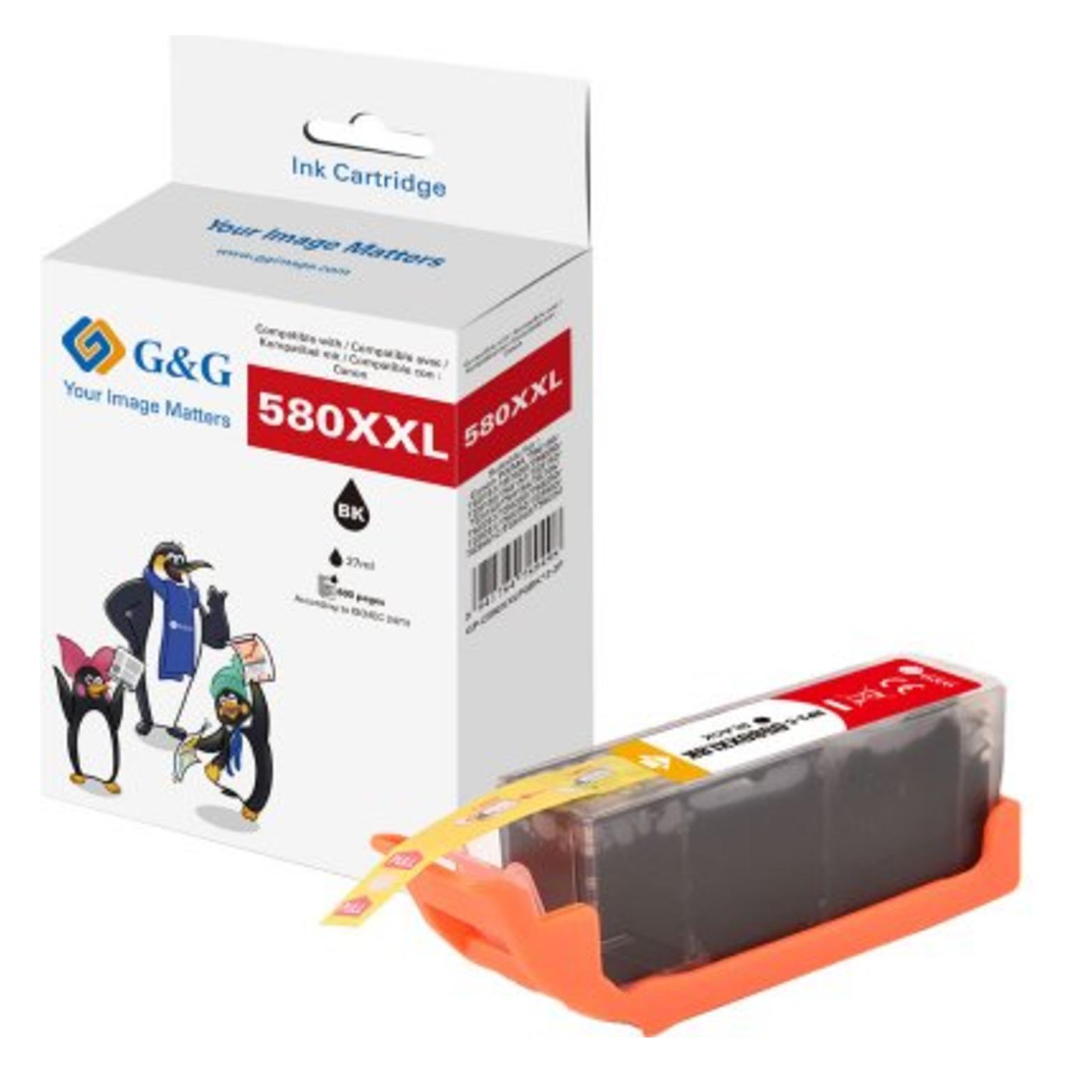 G&G XXL-Druckerpatrone kompatibel mit Canon PGI-580BK XXL (BK) (18826)