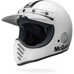 Bell Moto-3 Steve McQueen, Motocrosshelm - Weiß/Schwarz - S