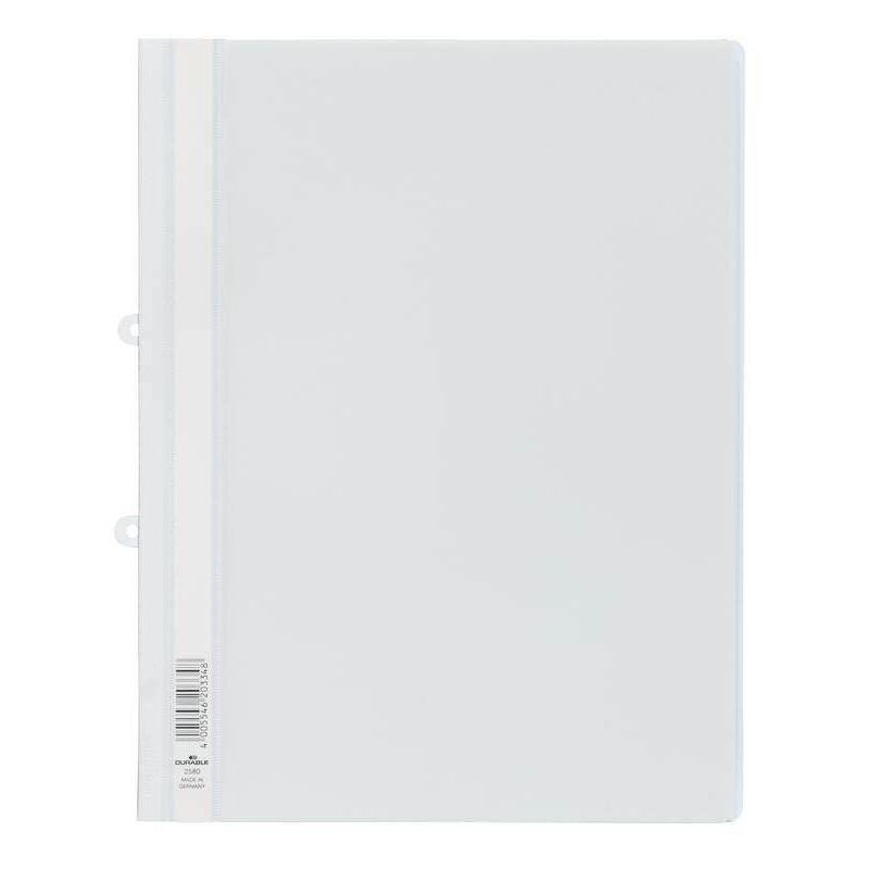 DURABLE 25 Schnellhefter Kunststoff weiß DIN A4 überbreit (258002)