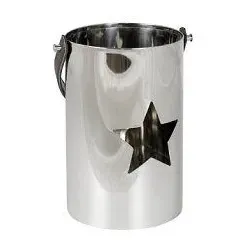 Kerzenlaterne Toba Stern Edelstahl 21cm