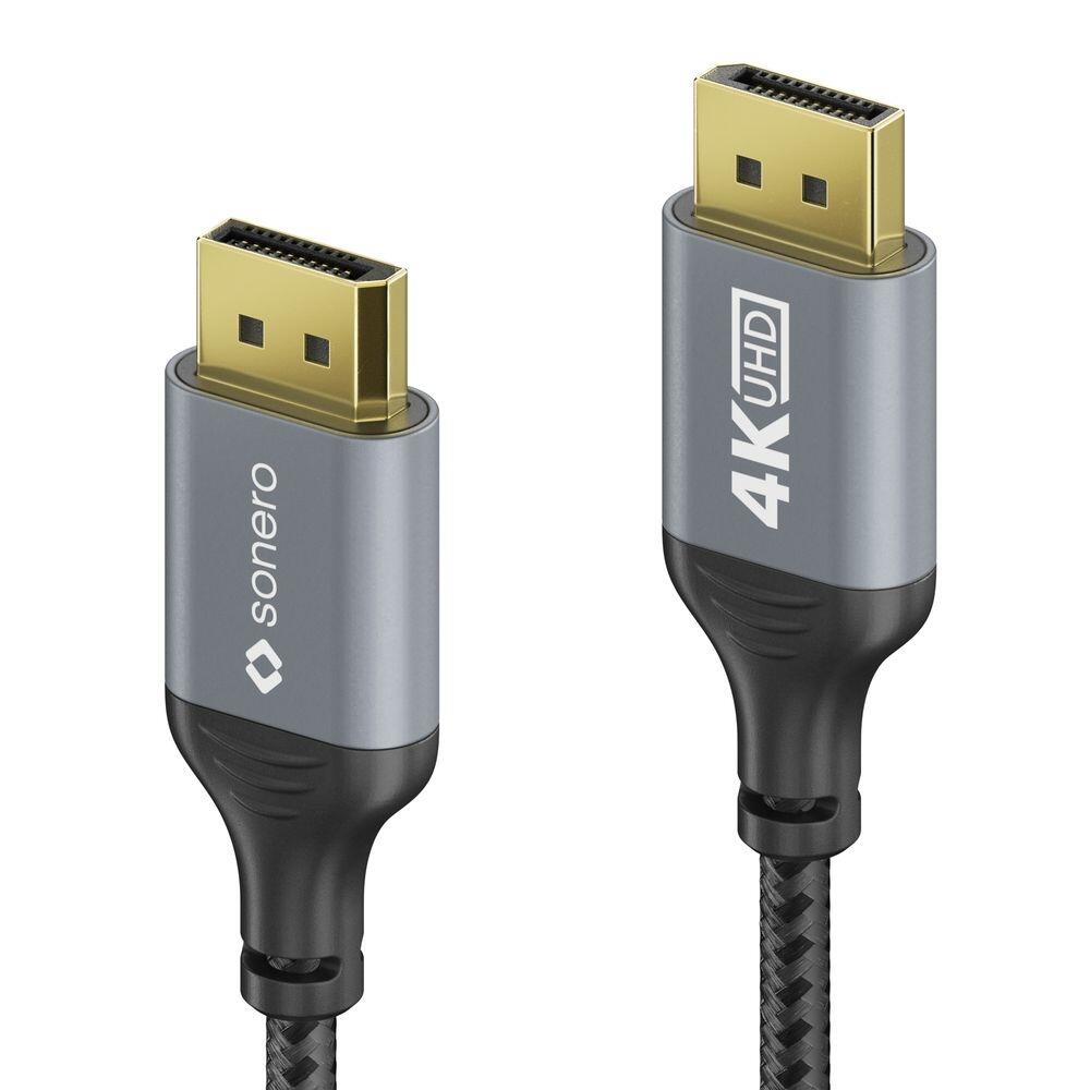 Sonero DisplayPort auf DisplayPort Kabel - 4K60 - grau/schwarz - 3,00m SPC-DP100-030