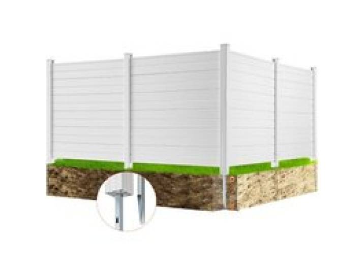 VEVOR Panneau Brise Vue Extérieur 127x127 cm Clôture de Jardin Horizontale Kit 4 Panneaux de Confidentialité avec Piquets Métalliques, Accessoires pour Sols Souples, Cacher les Climatiseurs, Poubelles