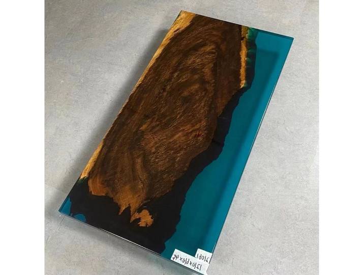 Xlmoebel Couchtisch Flusstisch aus Massivholz mit Epoxidharz-Oberfläche (Packung, Epoxid Couchtisch), Hergestellt in Europa