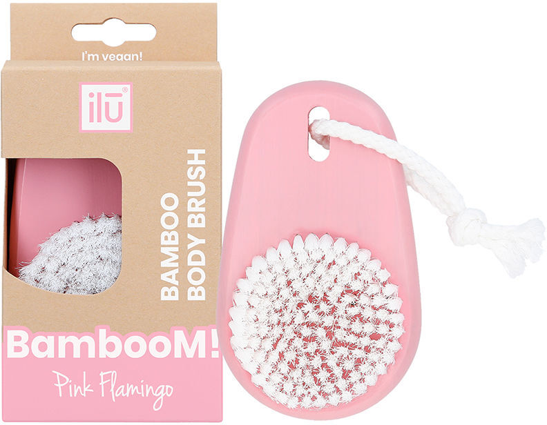 Ilū Bamboom brosse nettoyante corps #flamant rose