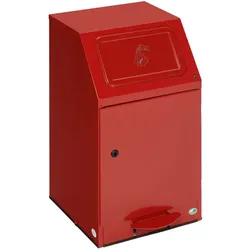 Treteimer VAR PWK 45 Putzwollkasten feuerfest rot 43 L mit Pedal, Stahlblech, pulverbeschichtet, selbstlöschend
