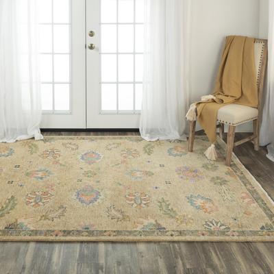 Alora Decor Muse Ivory and Floral Hand-knotted Hand-spun Wool Rug