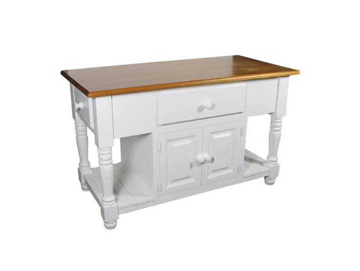 Großer Küchen Konsolentisch Landhausstil, weiß-braun