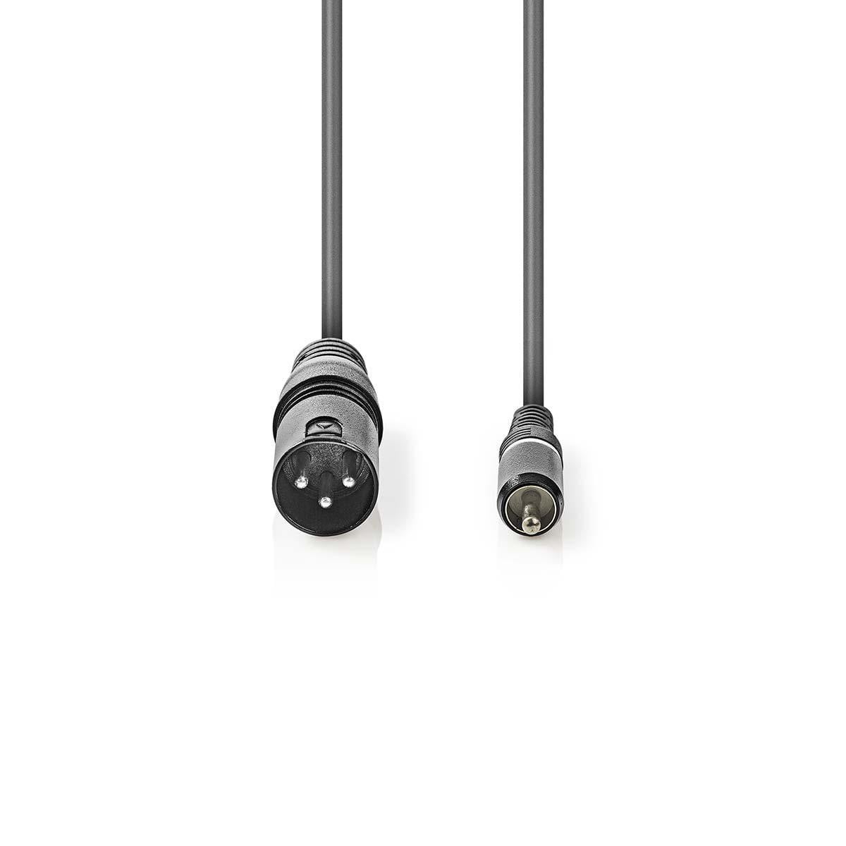 Nedis COTH15205GY15 XLR naar RCA kabel, 1,5 meter, Grijs