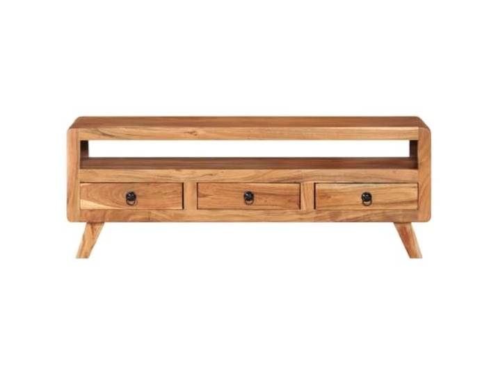GKHPYURE TV-Schrank 110 x 30 x 40 cm aus massivem Akazienholz 3 Schubladen, 1 Einlegeboden, poliert, lackiert, lackiert, Montage erforderlich, Wohnzimmer, Schlafzimmer