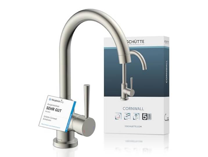 SCHÜTTE 79126 Küchenarmatur CORNWALL, Edelstahl Optik