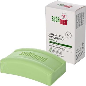 sebamed Seife Seifenfreies Waschstück Vitamin E, Festseife, medizinische Hautpflege, im Stück, 150g
