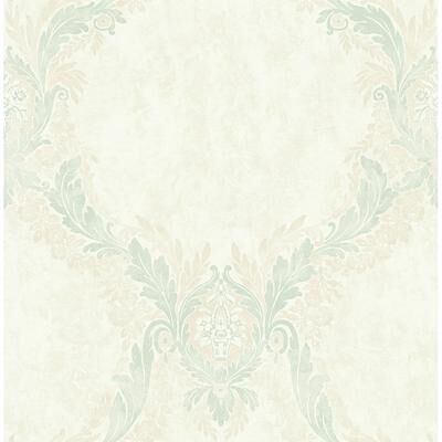 Seabrook Designs Dana Traditional Damask Unpasted Wallpaper