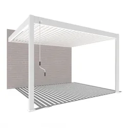 PergoLine Superior Wand Pergola 3,6 m x 4 m weiß