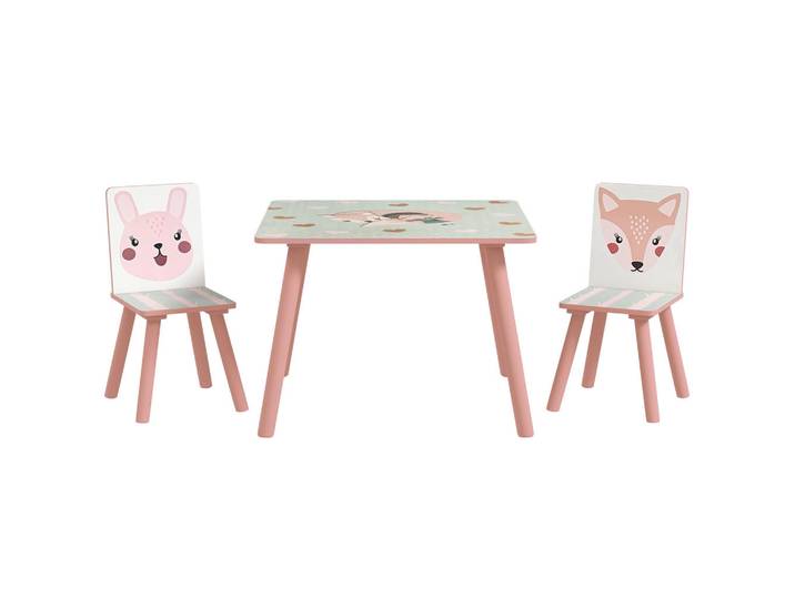 Zonekiz Kindersitzgruppe MDF Kiefer Rosa, Hellrosa, 60x44x60 cm, Babymöbel & Kindermöbel, Kinderzimmer & Jugendzimmer, Kindersitzgruppe