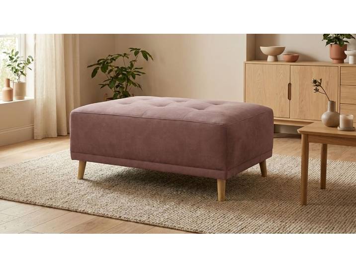 Hocker GOODPRODUCT Greve , rosa (indirot), B:104cm H:44cm T:73cm, 100% Polyester, Hocker, Hocker, Polsterhocker Greve passend zum Sofa, Breite 104 cm