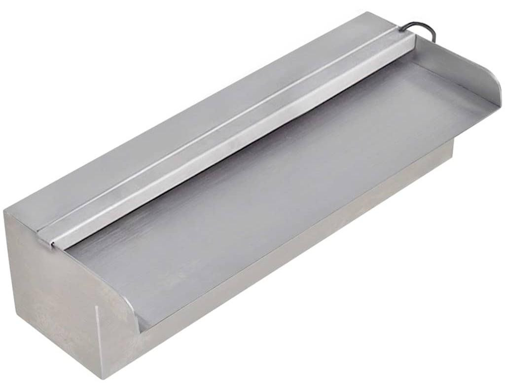 vidaXL Zwembadwaterfall met fontein en LED-verlichting, roestvrij staal, 30 cm