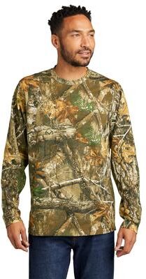 Russell Outdoors RU100LSP Realtree Long Sleeve Pocket Top in Edge size XL   Cotton