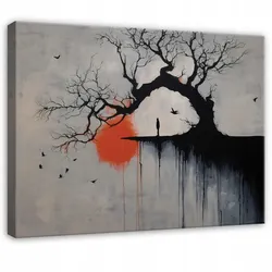 LEINWANDBILD Abstrakt Arbre Schwarz 120x80 cm