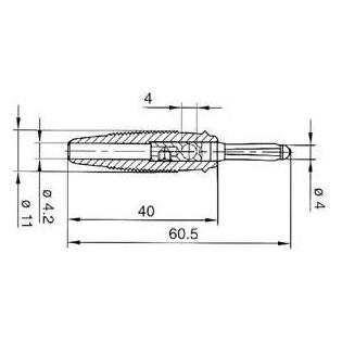 Hirschmann Büschelstecker 4mm Mit Querloch Und Schraubanschluss / Schwarz (Bula 20k) (HM1400A)