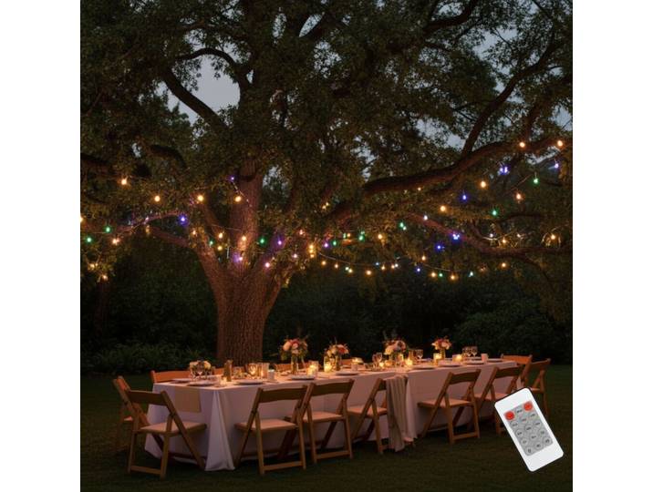 Helle Solar Lichterkette mit 480 mehrfarbigen LEDs & 40 Stunden Leuchtdauer