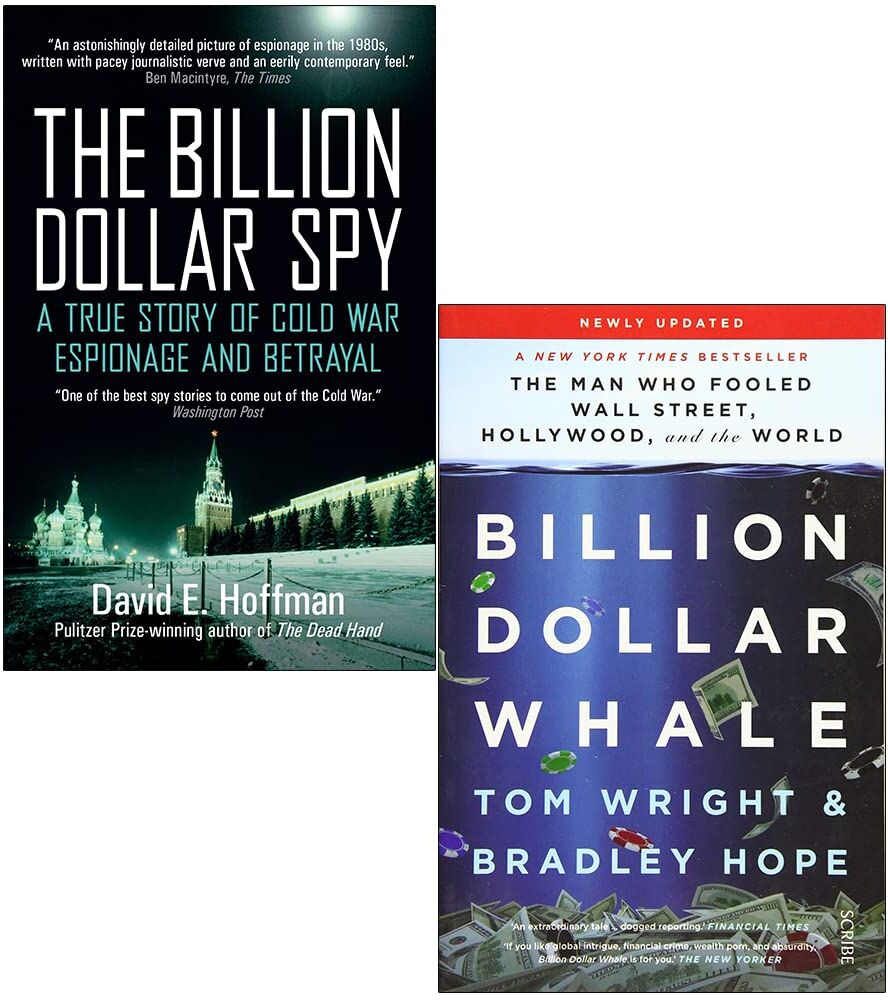 Various Publishers Billion Dollar Spy & Billion Dollar Whale 2 Books Collection Set - David E. Hoffman, Tom Wright, Bradley Hope - Paperback True Crime Non-Fiction Gift
