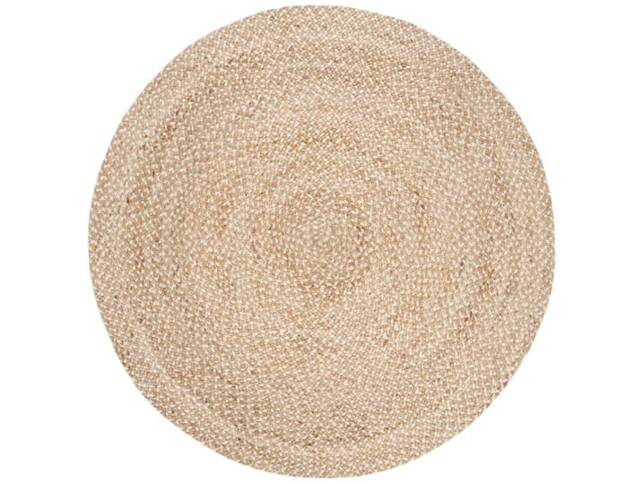 Tapis fibre naturelle en jute beige/blanc, 122 cm