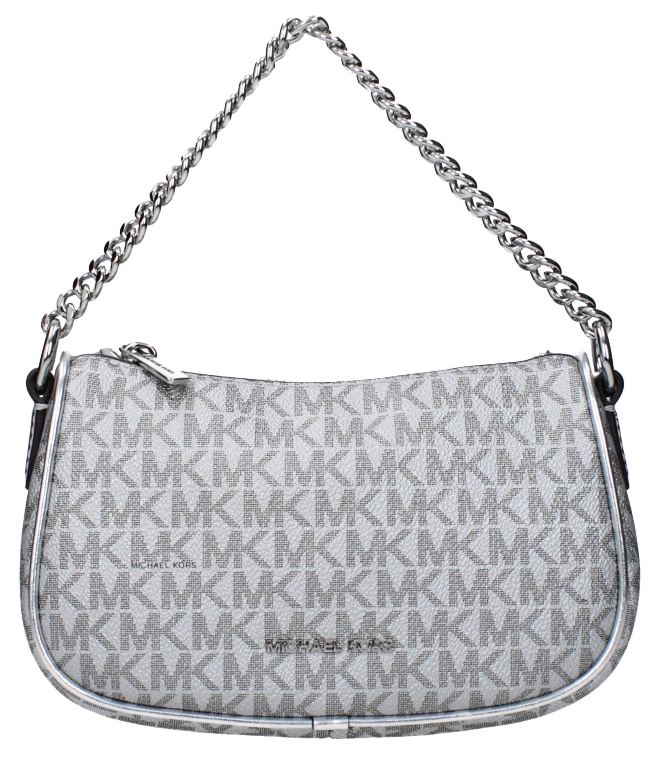 Michael Kors Carmela Small Logo metallisch silberfarben