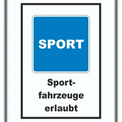 HB-Druck Sportfahrzeuge erlaubt Sportboote Symbol und Text A1 (594x841mm)