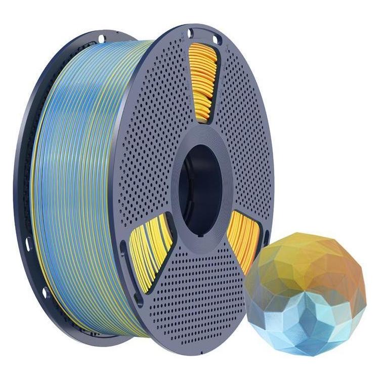 Sunlu PLA+ Silk Vierfarben-Filament (blau-lila-orange-gelb) (PLA+, 1000 g) (PLA+ Silk FC Blu Pur)