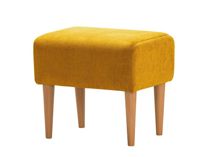 Repose-pieds Oldbury I 49 x 44 x 37cm Jaune/Jaune maïs Tissu Lito: Jaune maïs