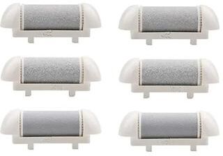 Inspired Finds 6 Piece Replacement Roller Heads For Electric Foot File Hard Skin Remover Refills white